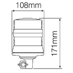 Girofar LED compact cu prindere cap de bara - Din Pole Girofar LED compact cu prindere cap de bara - Din Pole